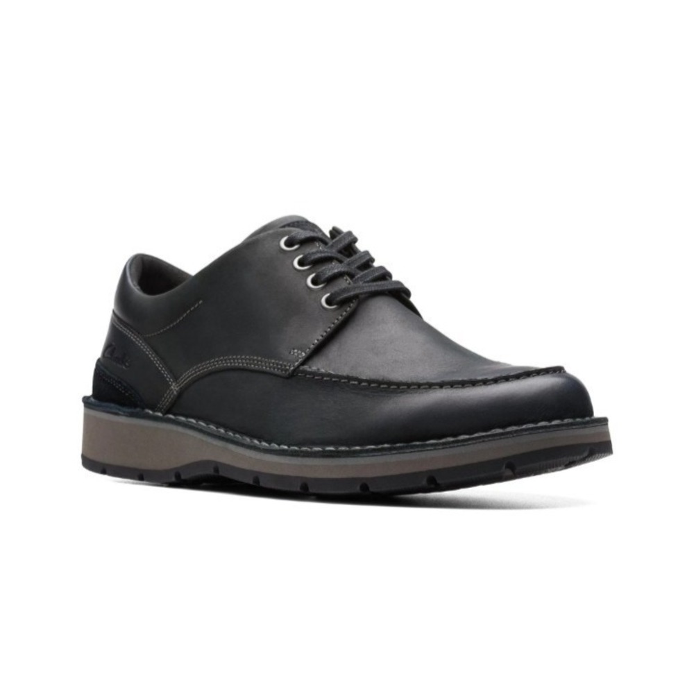 Clarks Active Air Gravelle Mens 9 M Black Leather Low Casual Oxford Shoes Lace U